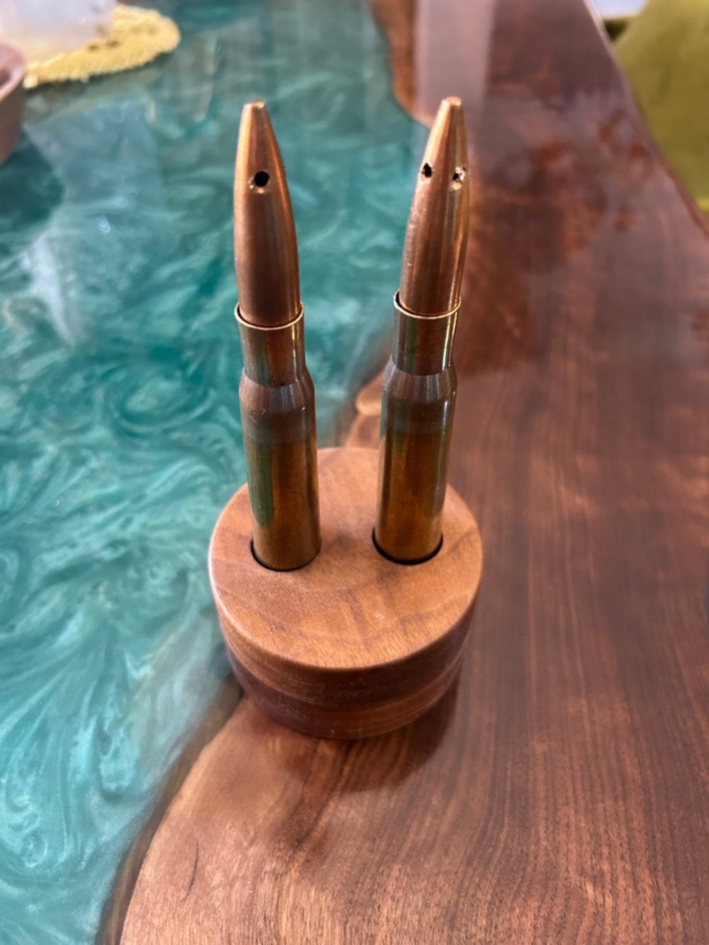 Handcrafted wooden 50 Cal Rounds Salt and pepper shakers, Replica
